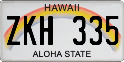 HI license plate ZKH335