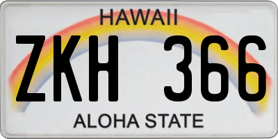 HI license plate ZKH366