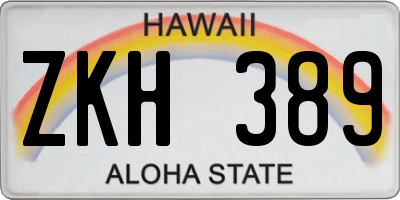 HI license plate ZKH389