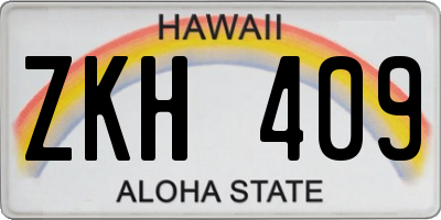 HI license plate ZKH409