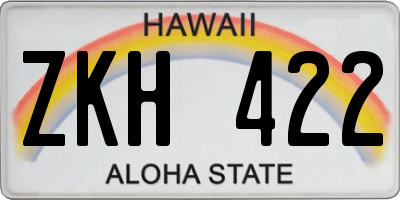 HI license plate ZKH422