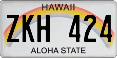 HI license plate ZKH424