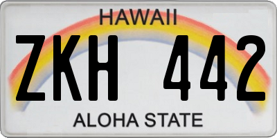 HI license plate ZKH442