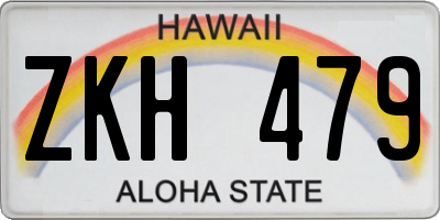 HI license plate ZKH479