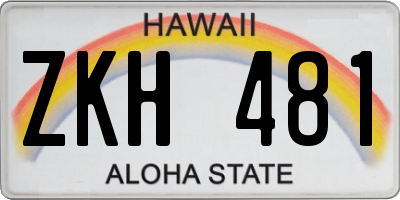 HI license plate ZKH481