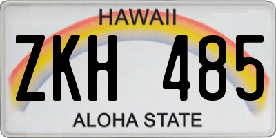 HI license plate ZKH485