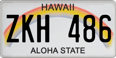 HI license plate ZKH486