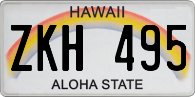 HI license plate ZKH495