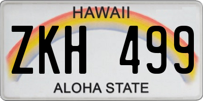 HI license plate ZKH499