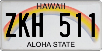 HI license plate ZKH511