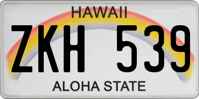 HI license plate ZKH539