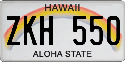 HI license plate ZKH550