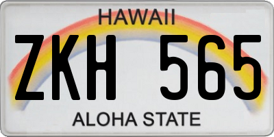 HI license plate ZKH565