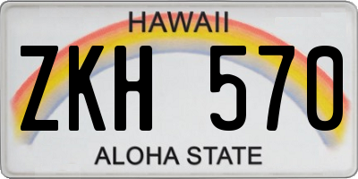 HI license plate ZKH570