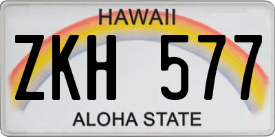 HI license plate ZKH577