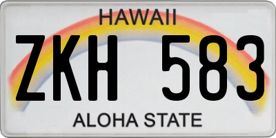 HI license plate ZKH583