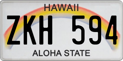 HI license plate ZKH594