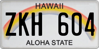 HI license plate ZKH604