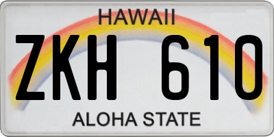 HI license plate ZKH610