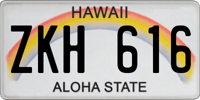 HI license plate ZKH616