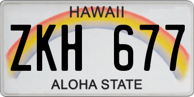 HI license plate ZKH677