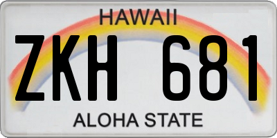 HI license plate ZKH681