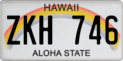 HI license plate ZKH746