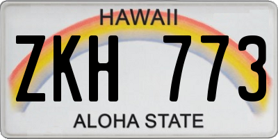 HI license plate ZKH773