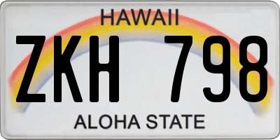 HI license plate ZKH798