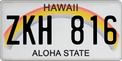 HI license plate ZKH816