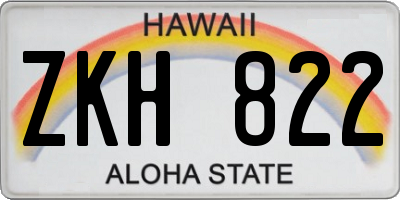 HI license plate ZKH822