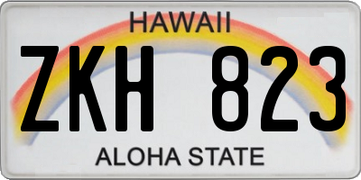 HI license plate ZKH823