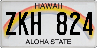 HI license plate ZKH824