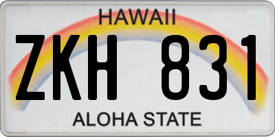HI license plate ZKH831