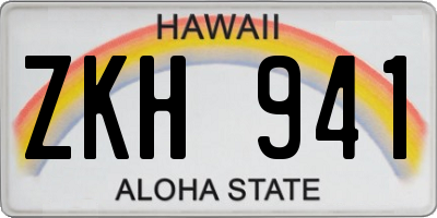 HI license plate ZKH941