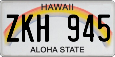 HI license plate ZKH945