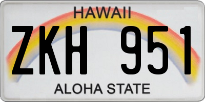 HI license plate ZKH951
