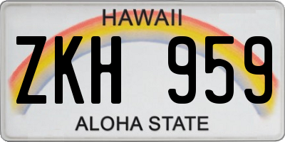 HI license plate ZKH959