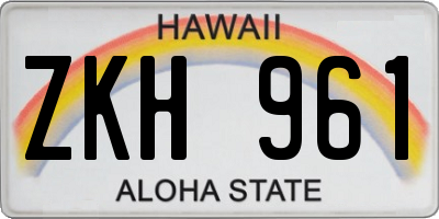 HI license plate ZKH961