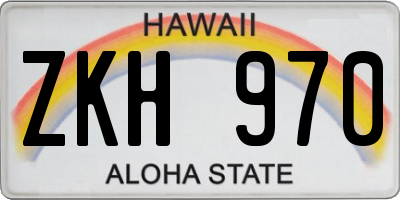 HI license plate ZKH970