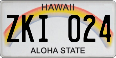 HI license plate ZKI024