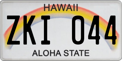 HI license plate ZKI044