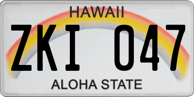 HI license plate ZKI047