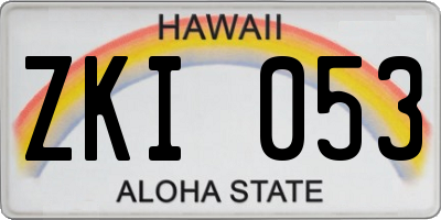 HI license plate ZKI053