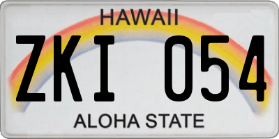 HI license plate ZKI054