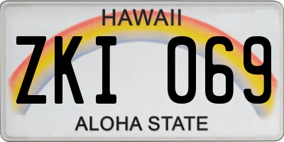 HI license plate ZKI069