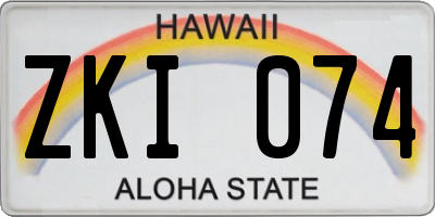 HI license plate ZKI074