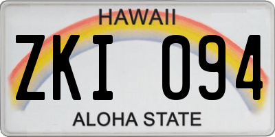 HI license plate ZKI094