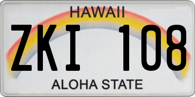 HI license plate ZKI108