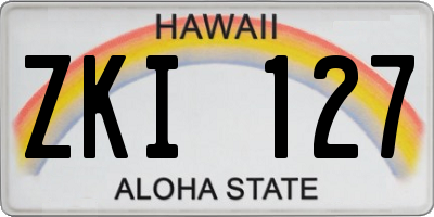 HI license plate ZKI127